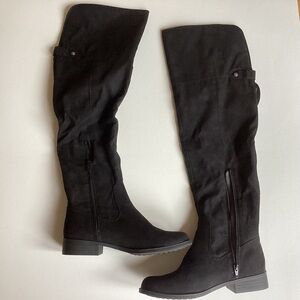 SUN+STONE Black Microsuede Allicce Regular Calf Over-The-Knee Boots 9.5 NWT NWB